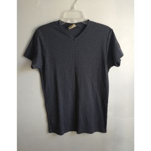 Vintage Bacardi Limón Liqour Embroidered V-Neck Short Sleeve Ribbed Sweater